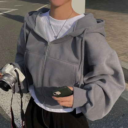 Elarova | Übergroßer Zip-Up Hoodie für Damen