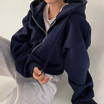 Elarova | Übergroßer Zip-Up Hoodie für Damen