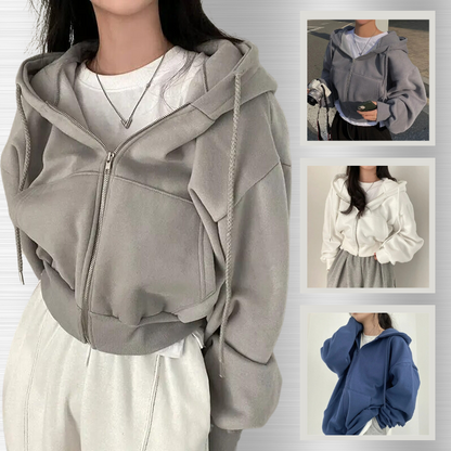Elarova | Übergroßer Zip-Up Hoodie für Damen