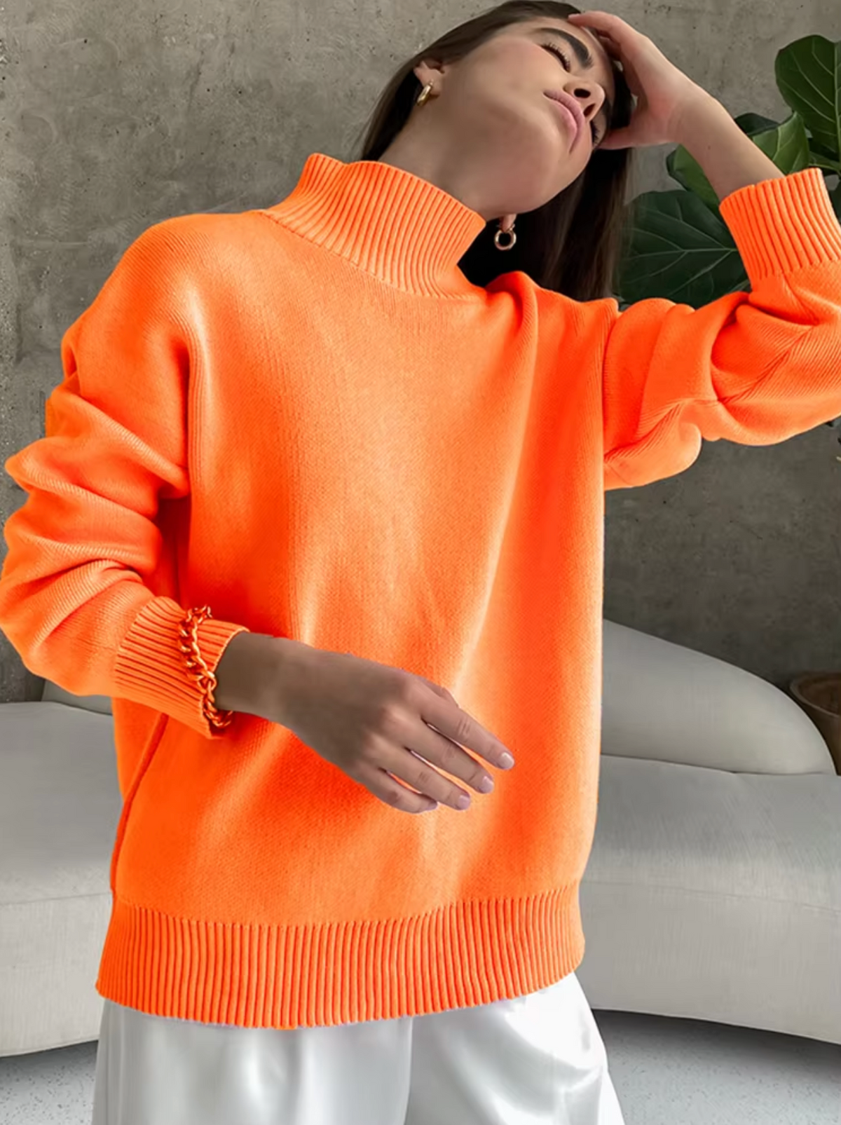 Elarova | Übergroßer, lockerer Rollkragenpullover