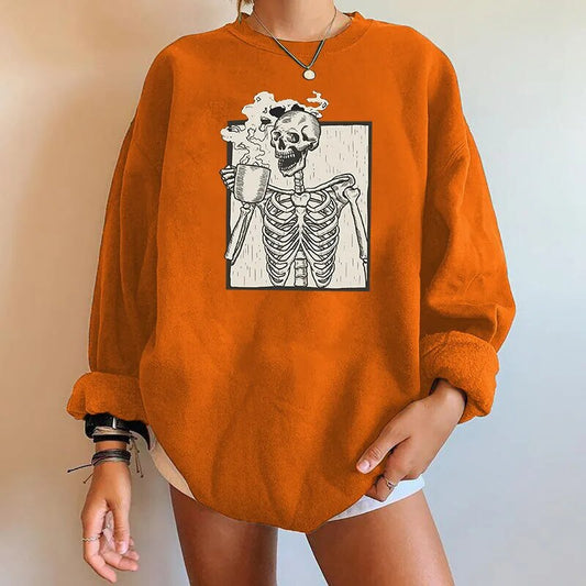 Elarova | Übergroßes Sweatshirt mit Skelett-Grafik für Damen