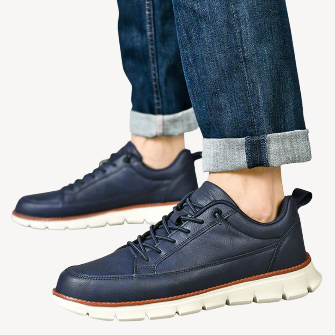 Elarova | Ultrabequeme orthopädische Leder-Sneaker für Herren