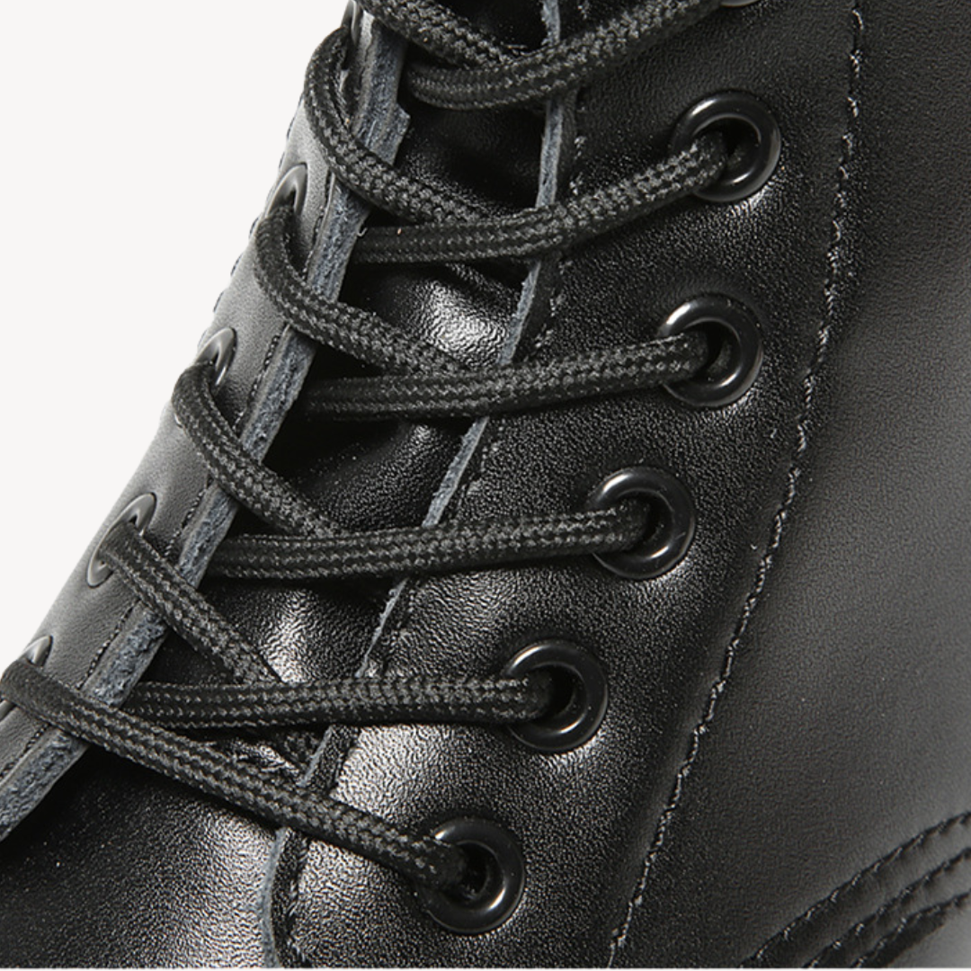 Elarova | Unisex-Kampfstiefel aus Leder – Robuste Schnürstiefeletten