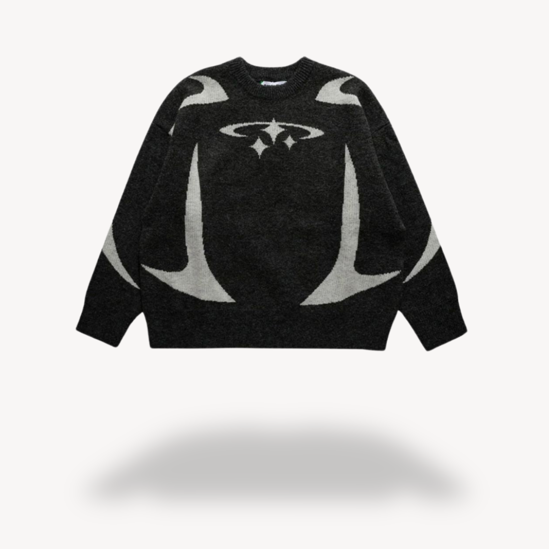 Elarova | Unisex-Strickpullover mit Rundhalsausschnitt und Grafik