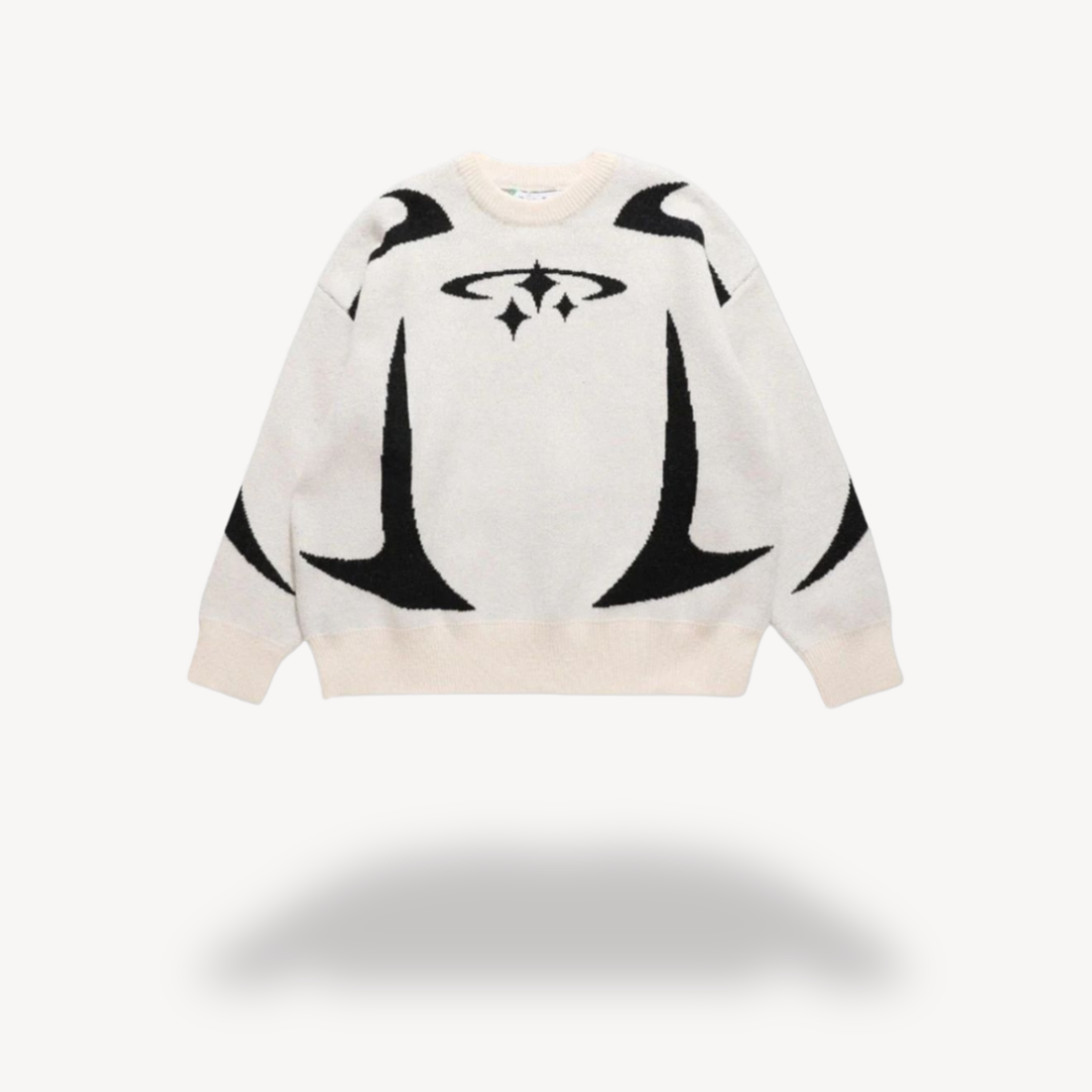 Elarova | Unisex-Strickpullover mit Rundhalsausschnitt und Grafik