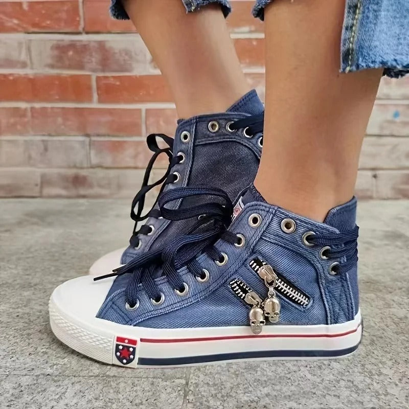 Elarova | Urbaner Trend SneakerJeansLook & Reißverschluss