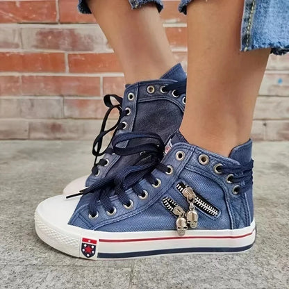 Elarova | Urbaner Trend SneakerJeansLook & Reißverschluss