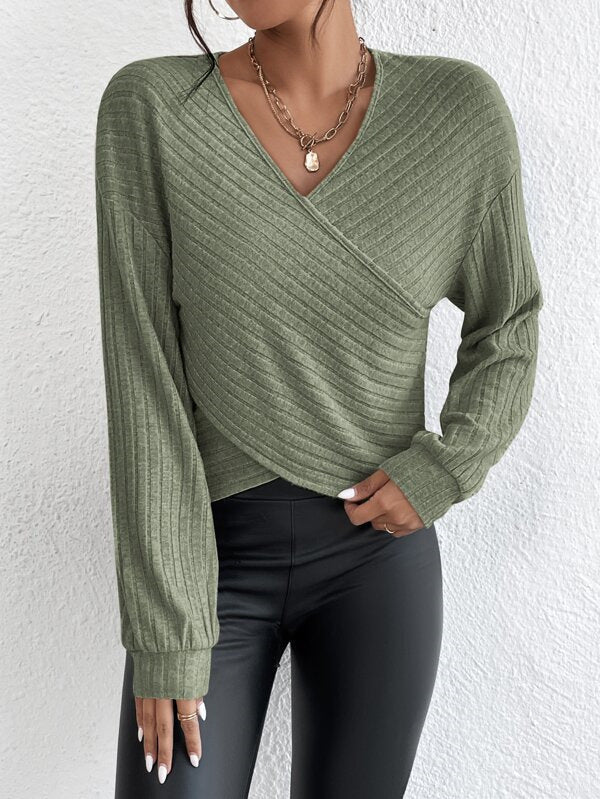 Elarova | VAusschnittCrossoverPullover Für Mühelosen Stil Für Frauen