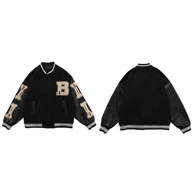 Elarova | Varsity Streetwear Bomberjacke mit bestickten Patches