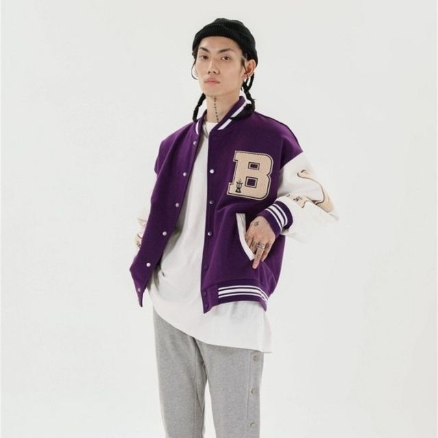 Elarova | Varsity Streetwear Bomberjacke mit bestickten Patches
