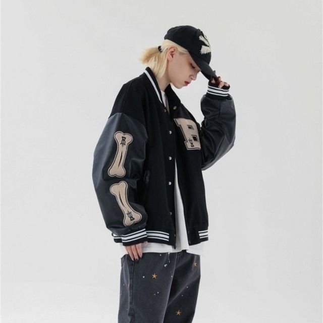 Elarova | Varsity Streetwear Bomberjacke mit bestickten Patches