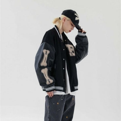 Elarova | Varsity Streetwear Bomberjacke mit bestickten Patches