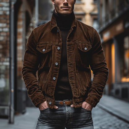 Elarova | Vintage-Jacke mit Mehreren Brusttaschen für Herren