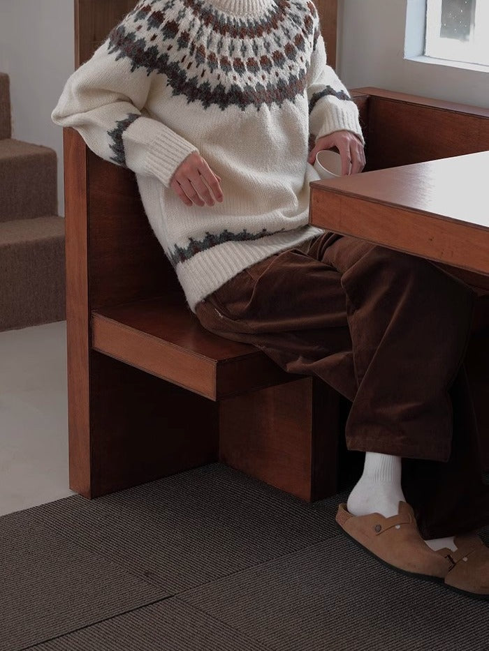 Elarova | Vintage Rundhalspullover für Herren