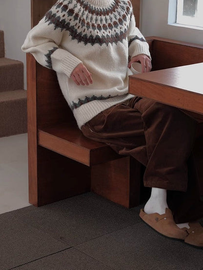 Elarova | Vintage Rundhalspullover für Herren