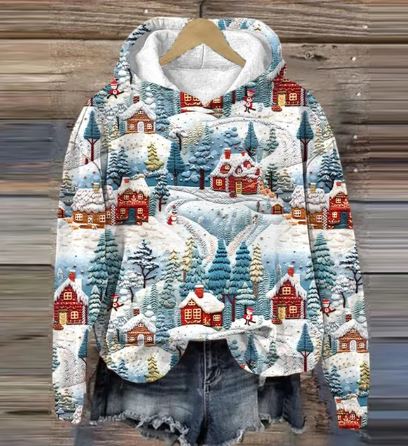 Elarova | Vintage Santa Kapuzenpullover Mit Print