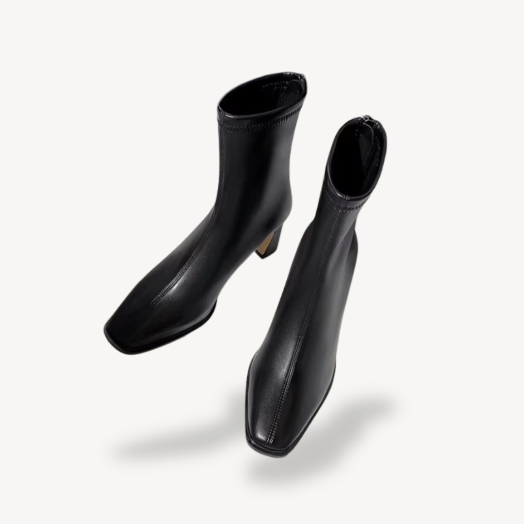 Elarova | Vintage-Stiefeletten mit quadratischer Zehenpartie für Damen