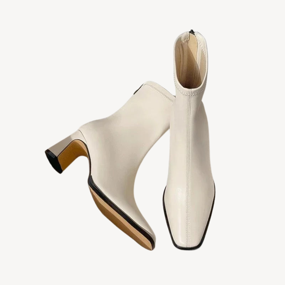 Elarova | Vintage-Stiefeletten mit quadratischer Zehenpartie für Damen