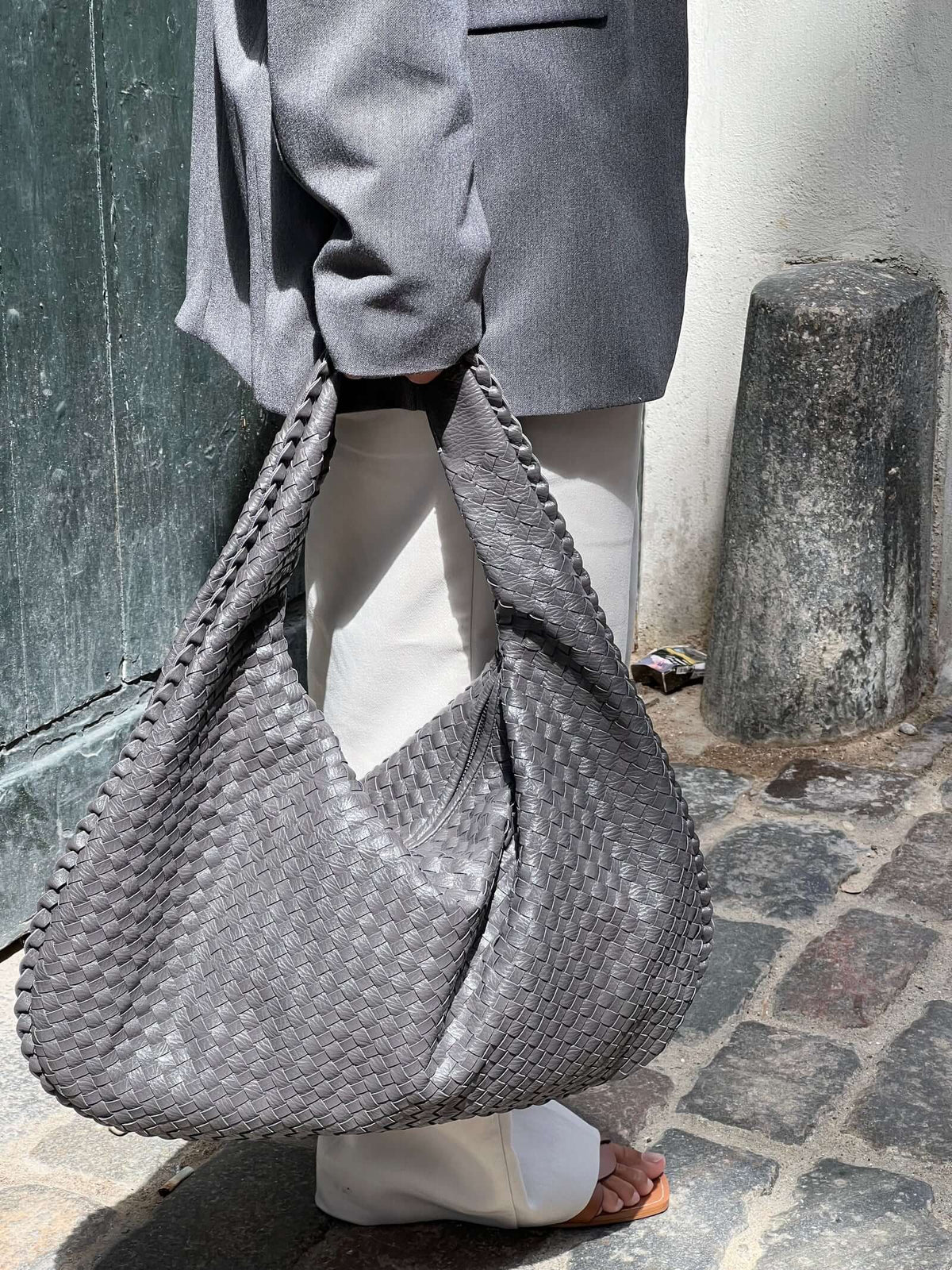 Elarova | Vintage Umhängetasche damen | Geflochtene Handtasche mit Reißverschluss im Sale
