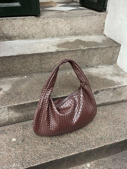 Elarova | Vintage Umhängetasche damen | Geflochtene Handtasche mit Reißverschluss im Sale