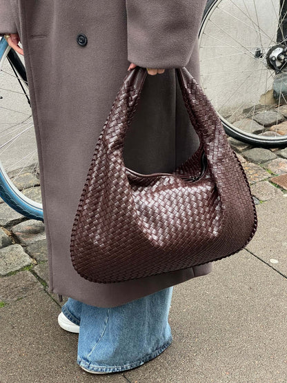 Elarova | Vintage Umhängetasche damen | Geflochtene Handtasche mit Reißverschluss im Sale