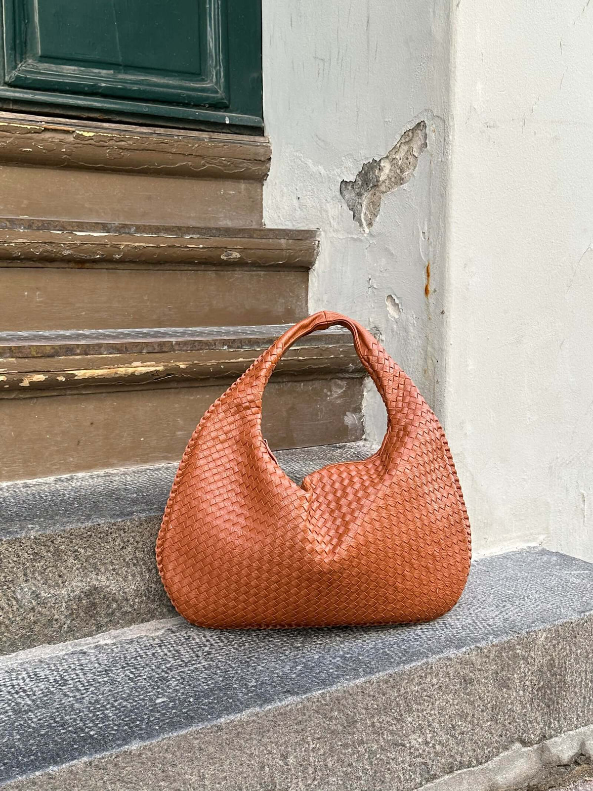 Elarova | Vintage Umhängetasche damen | Geflochtene Handtasche mit Reißverschluss im Sale