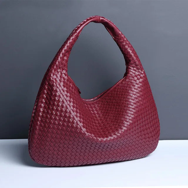 Elarova | Vintage Umhängetasche damen | Geflochtene Handtasche mit Reißverschluss im Sale
