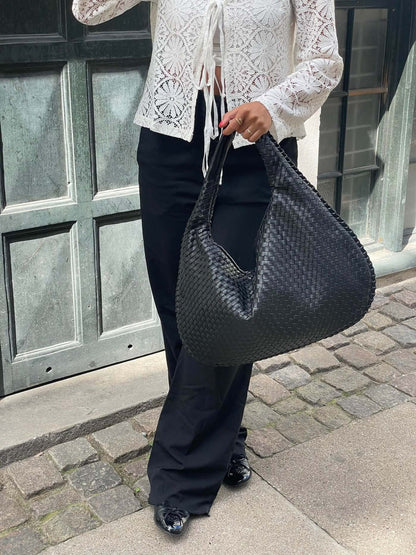 Elarova | Vintage Umhängetasche damen | Geflochtene Handtasche mit Reißverschluss im Sale