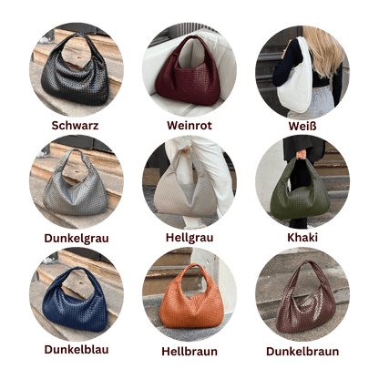 Elarova | Vintage Umhängetasche damen | Geflochtene Handtasche mit Reißverschluss im Sale
