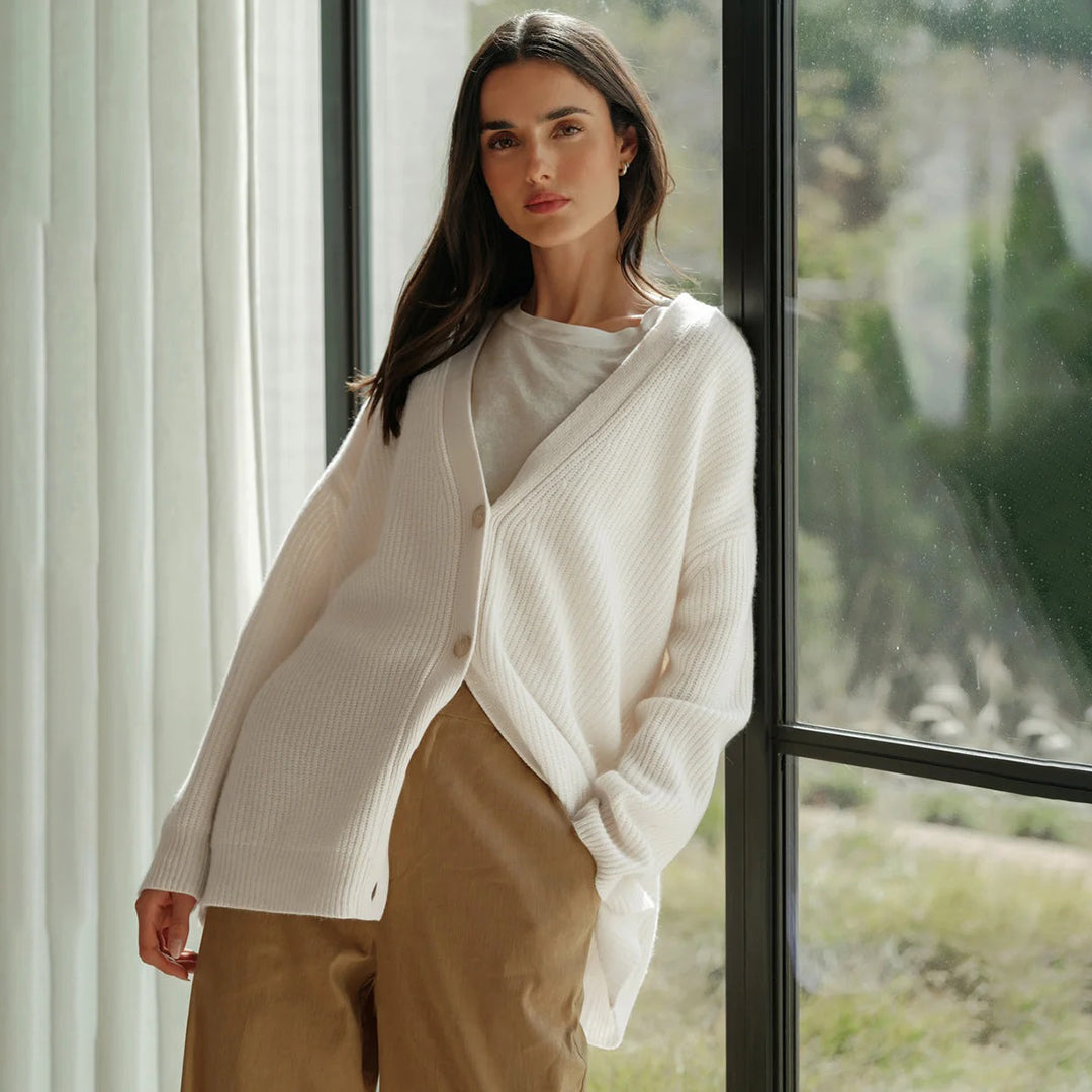 Elarova | Warme KnopfStrickjacke für Damen