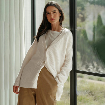 Elarova | Warme KnopfStrickjacke für Damen