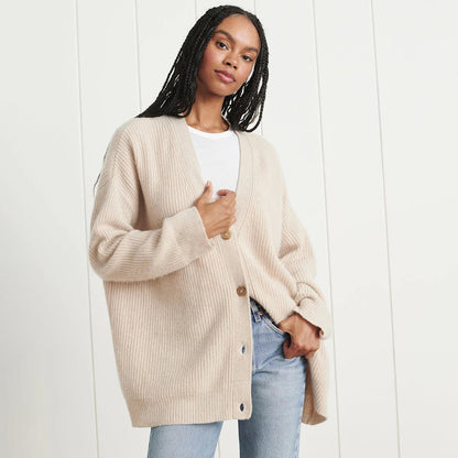 Elarova | Warme KnopfStrickjacke für Damen