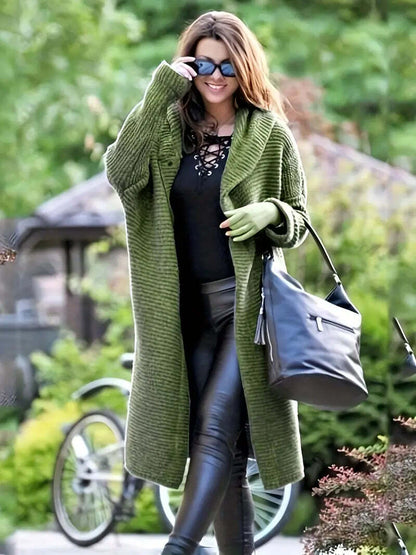 Elarova | Warme, Lange Strickjacke