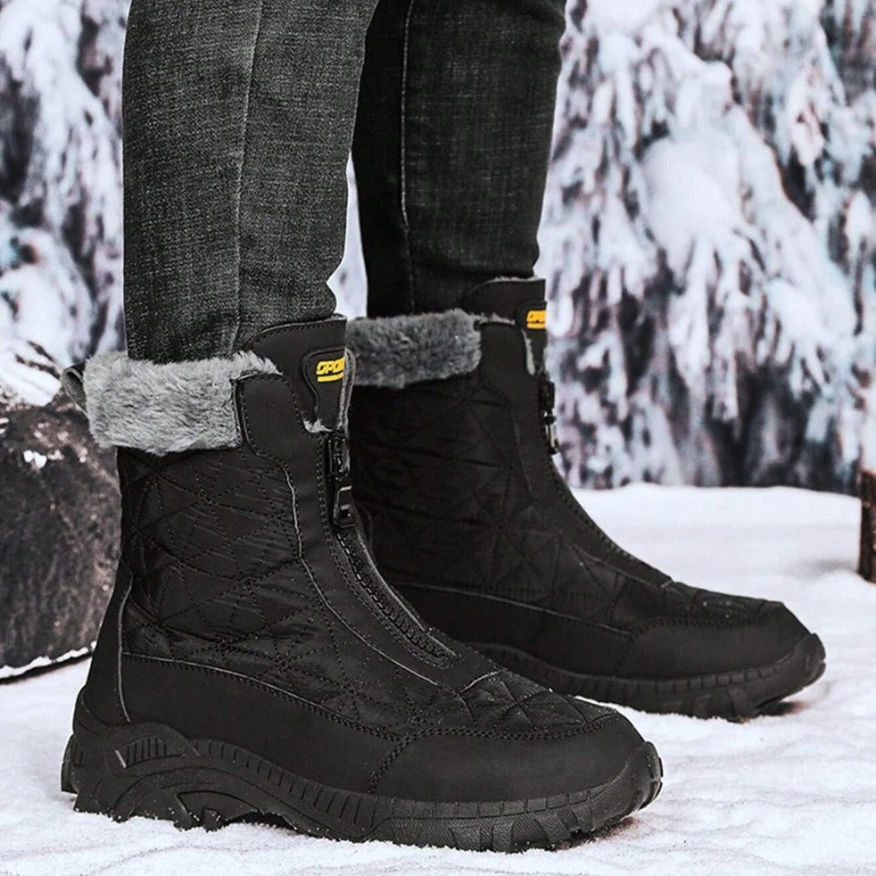 Elarova | Warme Lederstiefel mit verstecktem Absatz für Damen