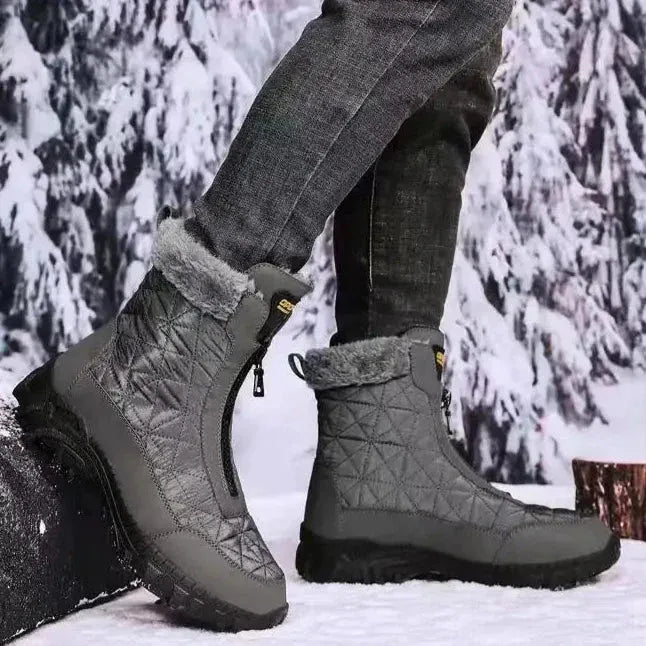 Elarova | Warme Lederstiefel mit verstecktem Absatz für Damen