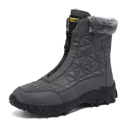 Elarova | Warme Lederstiefel mit verstecktem Absatz für Damen