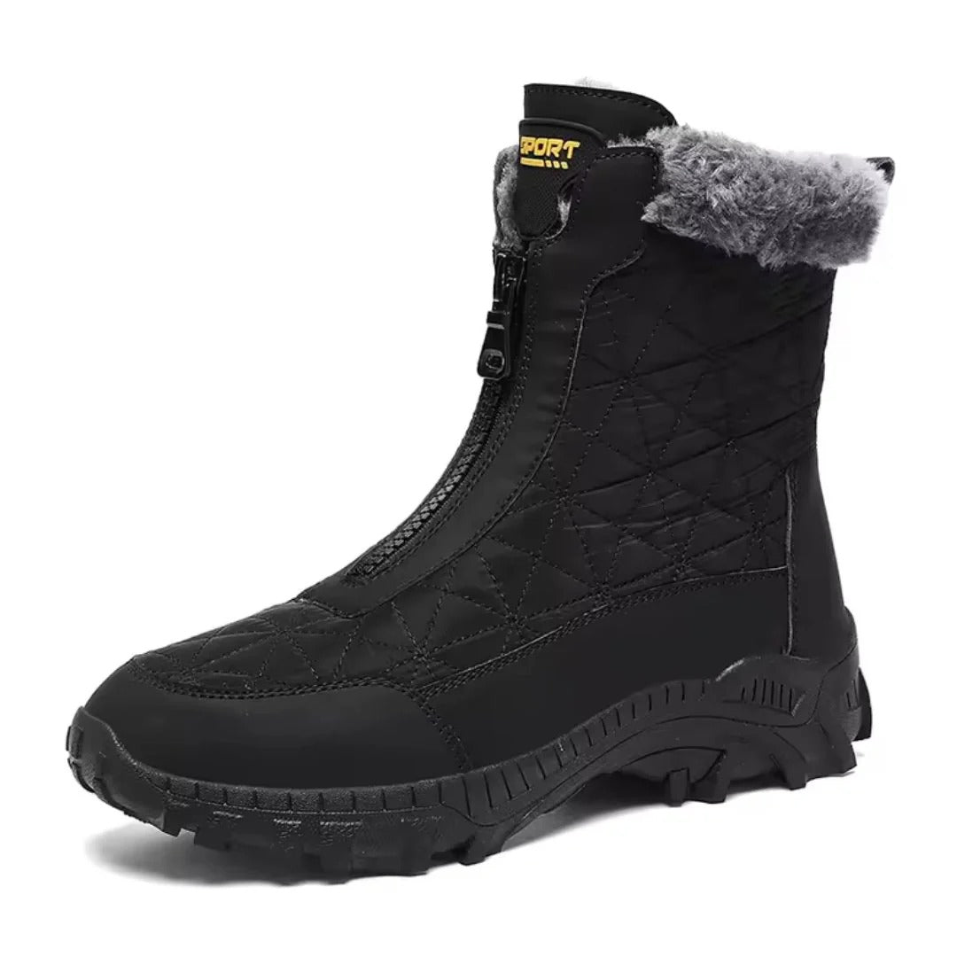 Elarova | Warme Lederstiefel mit verstecktem Absatz für Damen