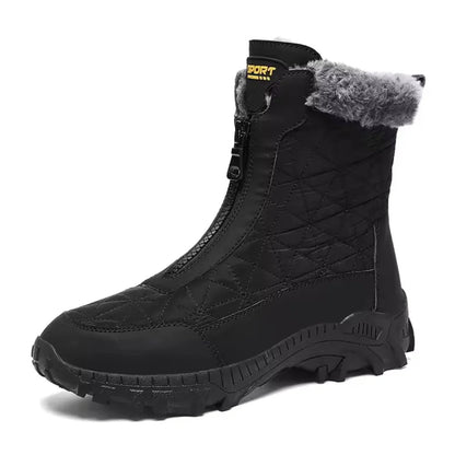 Elarova | Warme Lederstiefel mit verstecktem Absatz für Damen