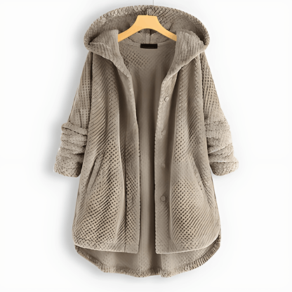 Elarova | Wärmende Strickjacke mit weichem Futter und Kapuze für Damen