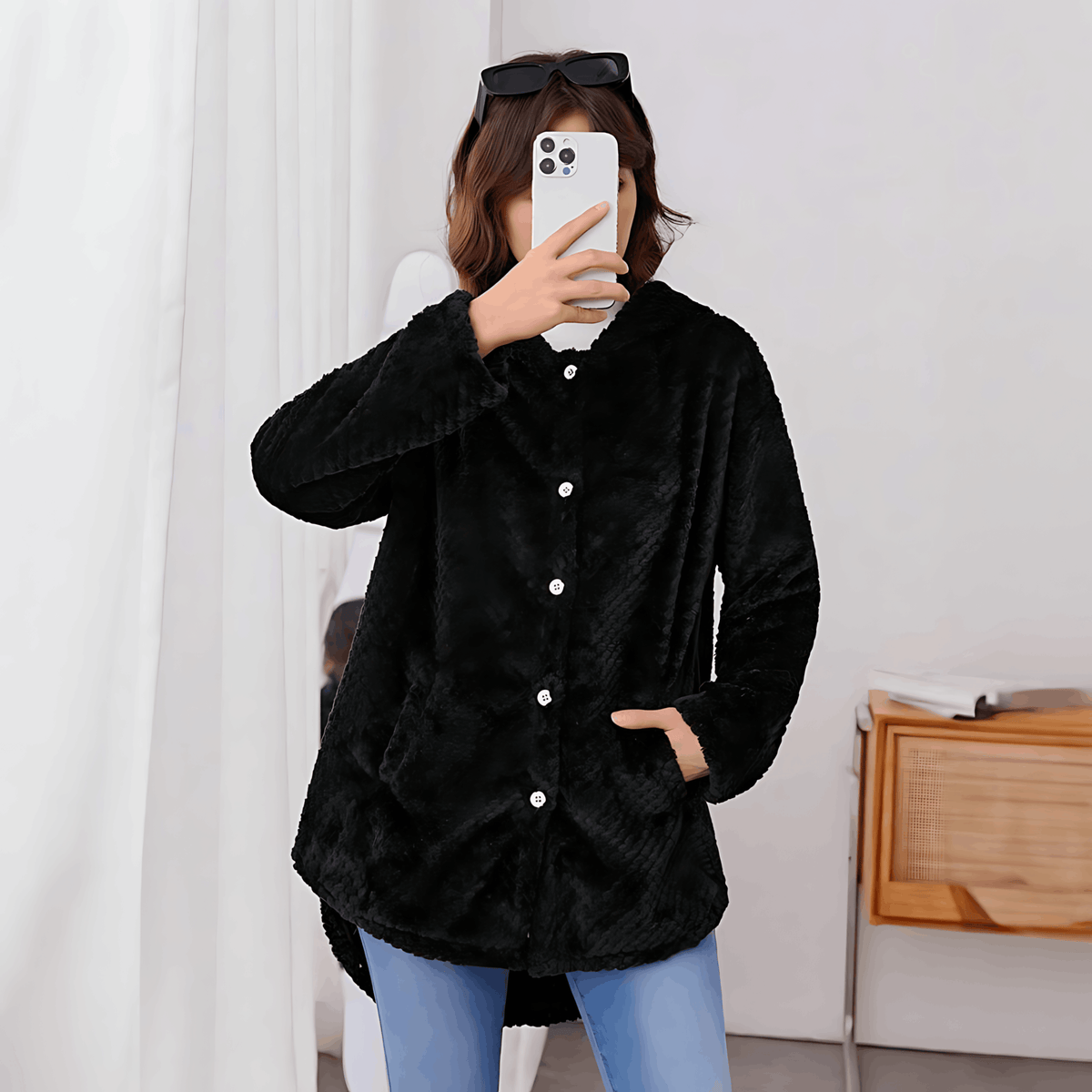 Elarova | Wärmende Strickjacke mit weichem Futter und Kapuze für Damen