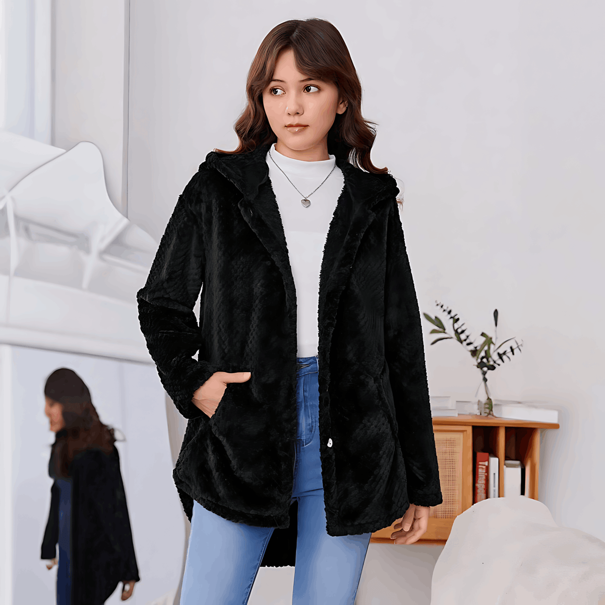 Elarova | Wärmende Strickjacke mit weichem Futter und Kapuze für Damen