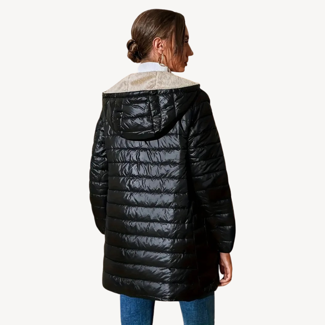Elarova | Warmer Baumwollpelzmantel mit Kapuze für Damen