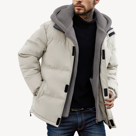 Elarova | Warmer Herren-Wintermantel aus Nylon mit Kapuze