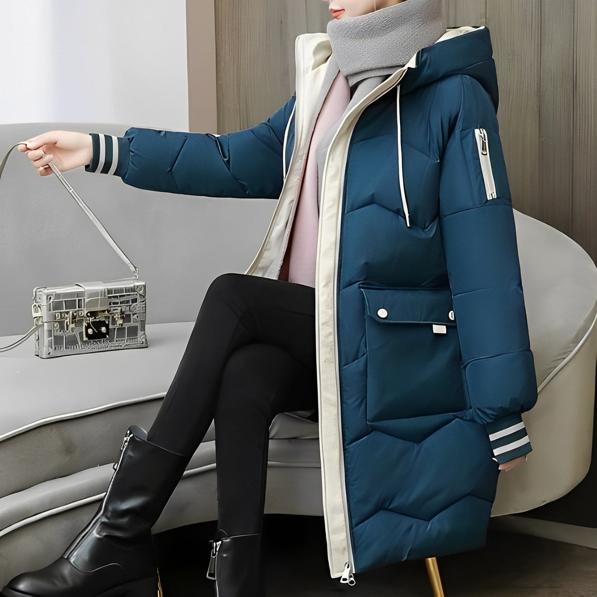 Elarova | Warmer Und Langer Wattierter Mantel