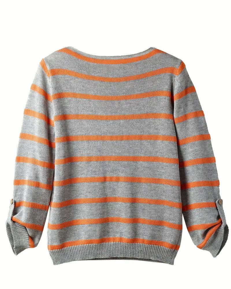 Elarova | Warmer gestreifter Damenpullover