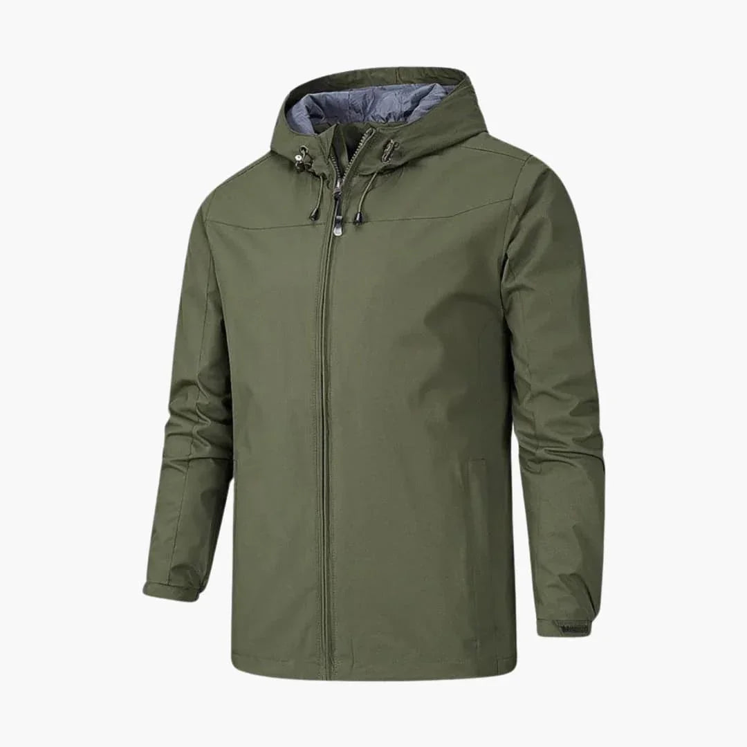 Elarova | Wasserabweisende Herrenjacke mit verstellbarem Verschluss und schmaler Passform