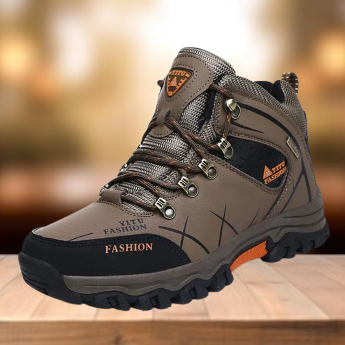 Elarova | Wasserdicht Vegan Leder Trekkingschuhe Herrenschuhe