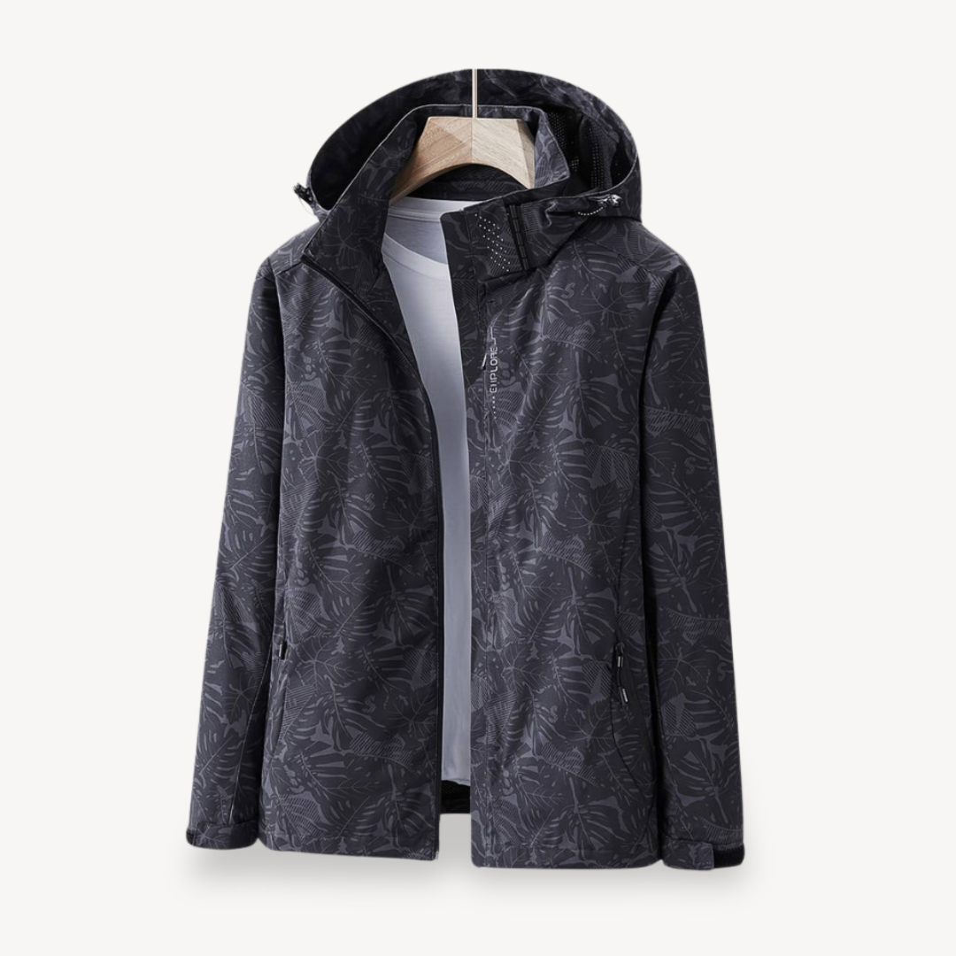 Elarova | Wasserdichte Jacke mit Blattdruck für Damen