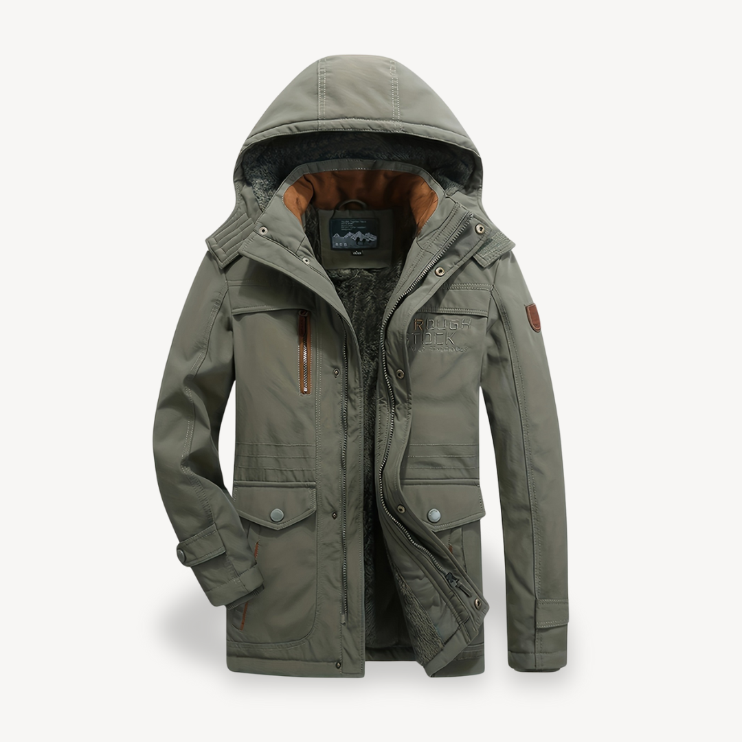 Elarova | Wasserdichte Parkajacke mit Kapuze für Herren