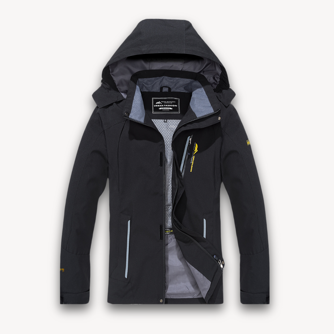 Elarova | Wasserdichte Softshelljacke mit Kapuze für Herren – Leichte Outdoor-Windjacke zum Wandern – Allwetterausrüstung
